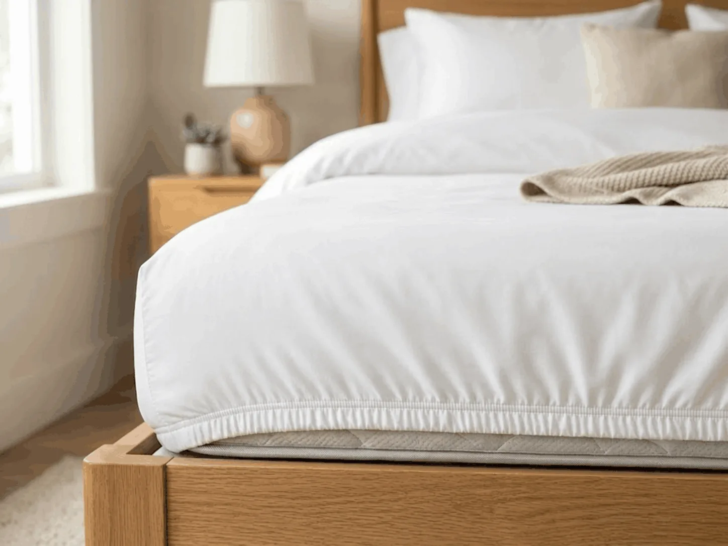 Fitted sheet manufacturer Pakistan deep pocket elastic corner bed sheet