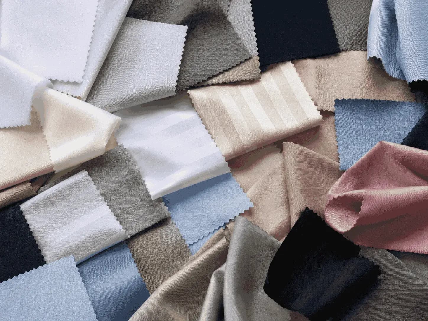Cotton fabric swatches from a fitted sheet manufacturer in Pakistan for hotel bed linen