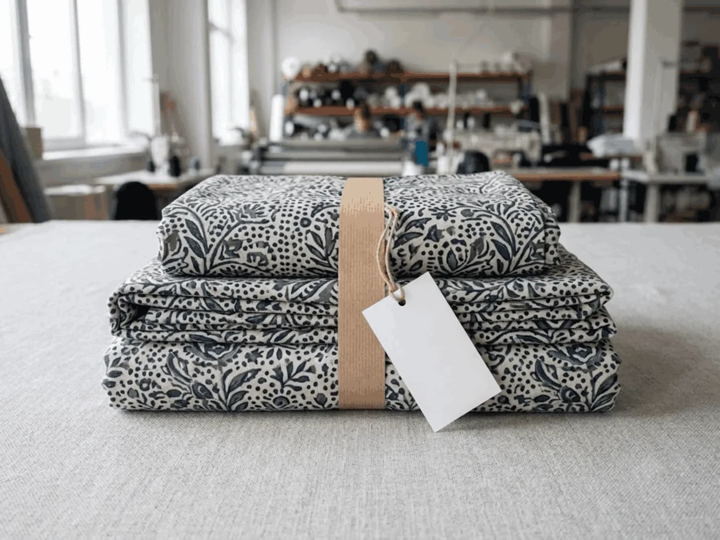 Wholesale fitted sheets from Pakistan manufacturer packaged for private label export